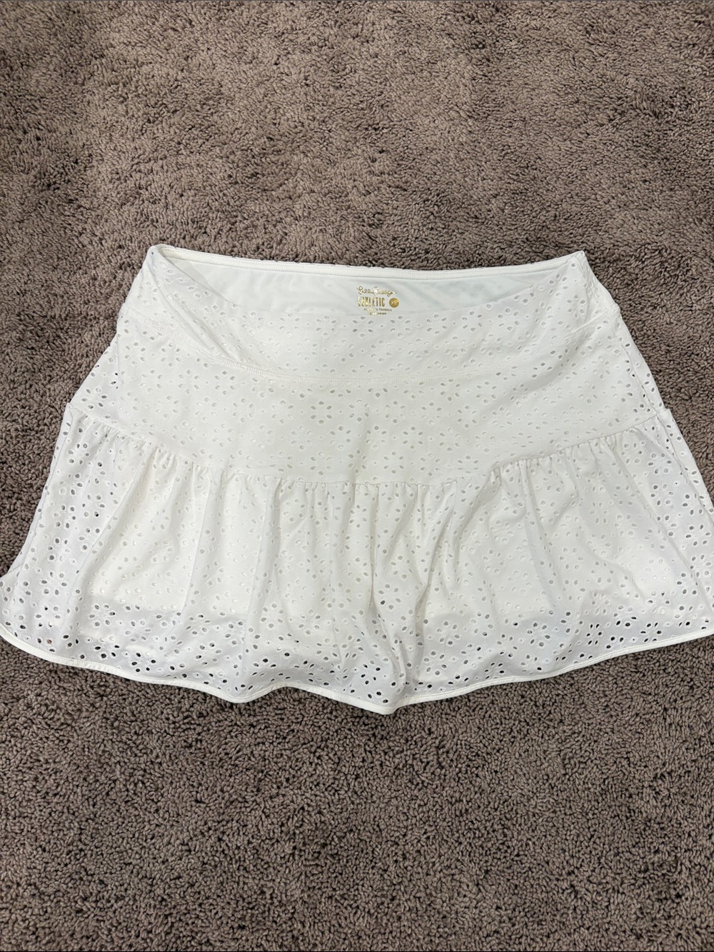 Lilly Pulitzer White Eyelet Luxletic Skirt